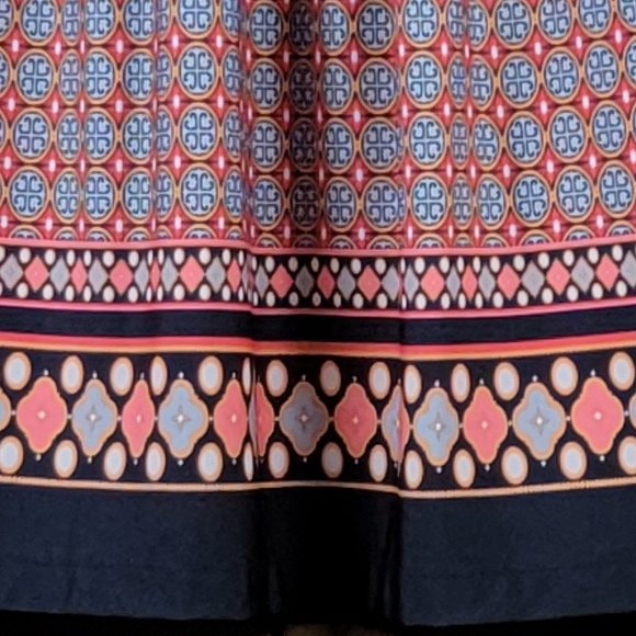 Perceptions New York Sleeveless Border Print Pleated Summer Dress - S - Picture 3 of 7